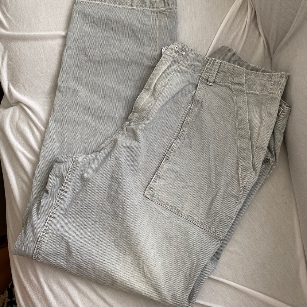 La Vie Rebecca Taylor thin pinstripe blue jeans 31